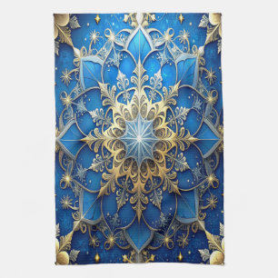 Blue Decorative Holiday Kitchen Towel