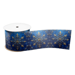 Blue Decorative Holiday Satin Ribbon