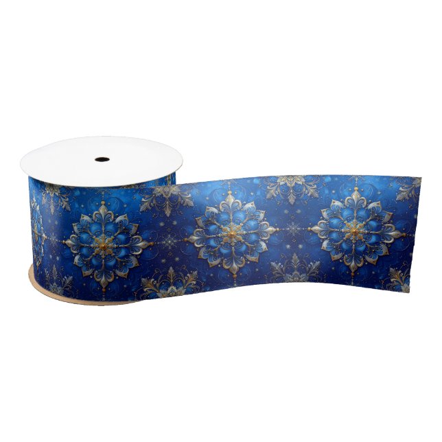 Blue Decorative Holiday Satin Ribbon (Spool)