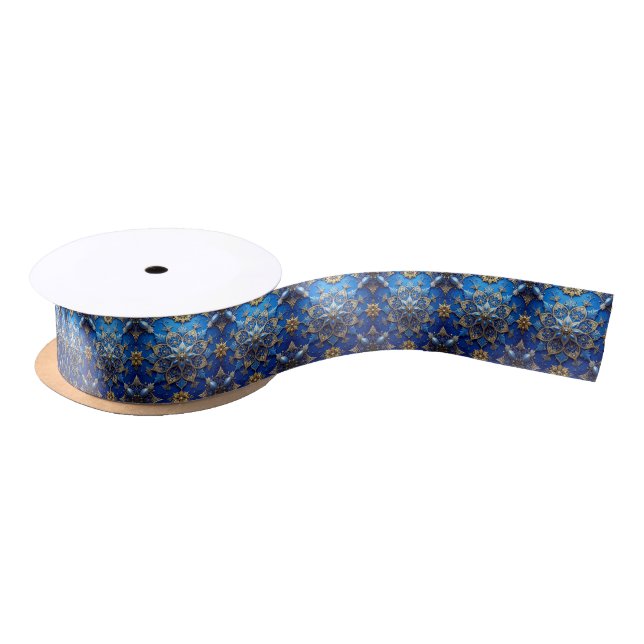 Blue Decorative Holiday Satin Ribbon (Spool)