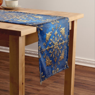 Blue Decorative Holiday Table Runner