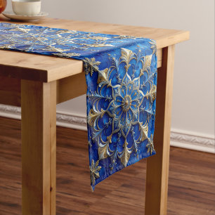 Blue Decorative Holiday Table Runner