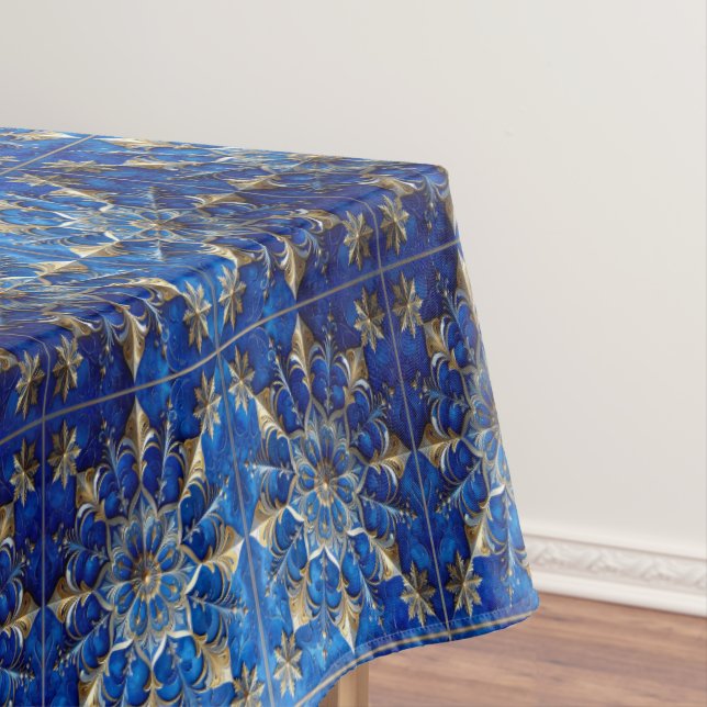 Blue Decorative Holiday Tablecloth (In Situ)