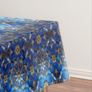 Blue Decorative Holiday Tablecloth