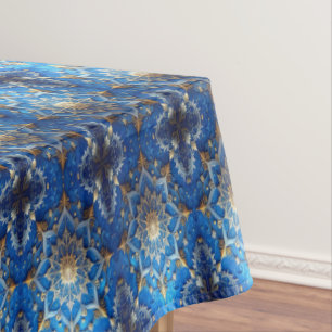 Blue Decorative Holiday Tablecloth