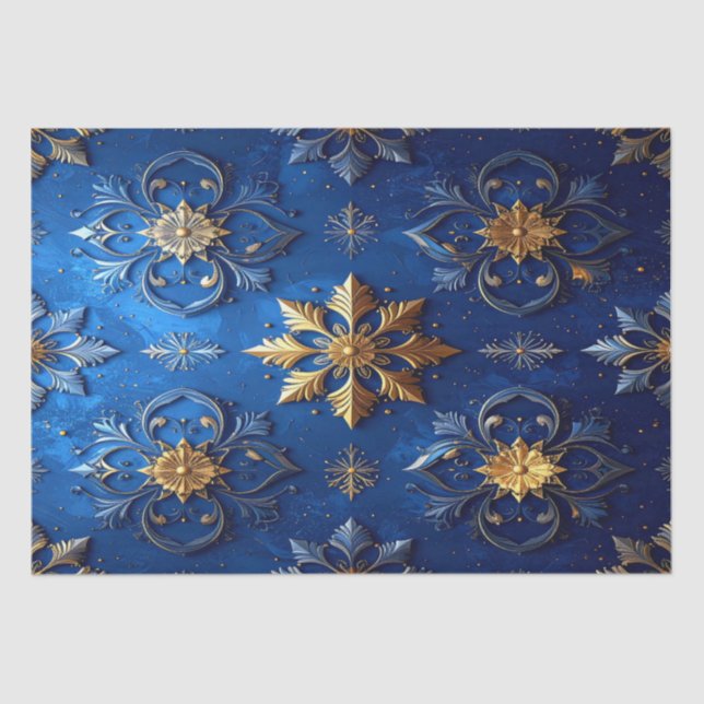 Blue Decorative Holiday Tissue Paper (Front)