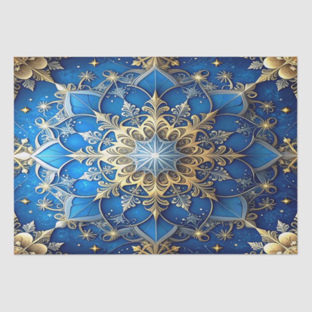 Blue Decorative Holiday Tissue Paper (Front)