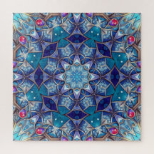 Blue Decorative Jigsaw Puzzle