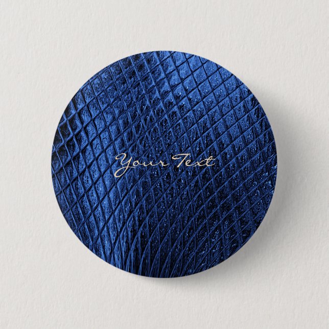 Blue Decorative Modern Pinback Button (Front)
