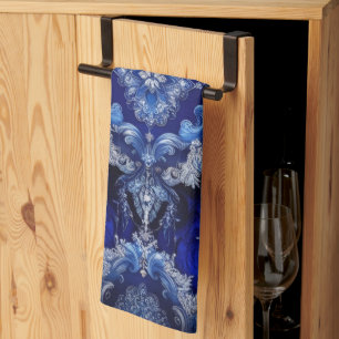 Blue Decorative Ornaments Holiday Kitchen Towel