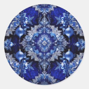 Blue Decorative Ornaments Holiday Sticker
