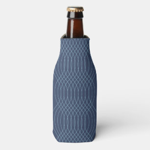 Blue, decorative, simple, modern, trendy wavy art bottle cooler