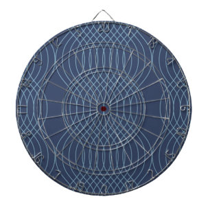 Blue, decorative, simple, modern, trendy wavy art dartboard