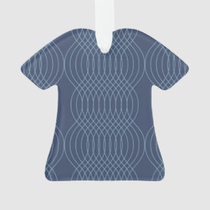 Blue, decorative, simple, modern, trendy wavy art ornament