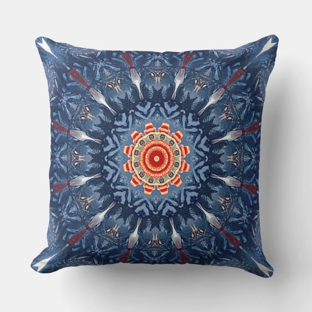 Blue Decorative Throw Pillow (Front)