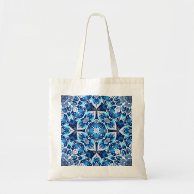 Blue Decorative Tote Bag (Front)