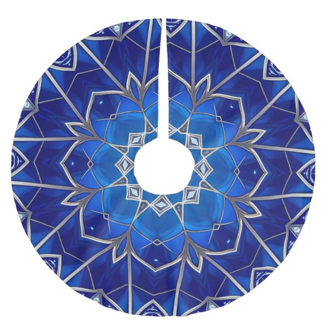 Blue Decorative Tree Skirt (Front)