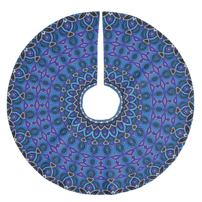 Blue Decorative Tree Skirt (Front)