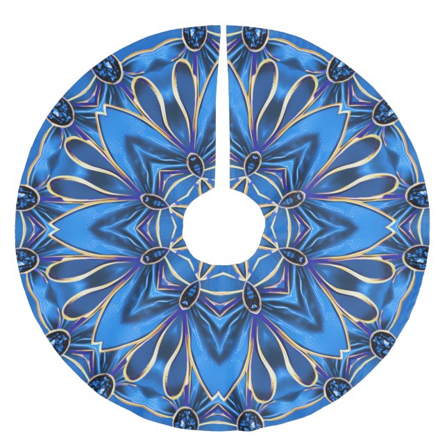 Blue Decorative Tree Skirt (Front)
