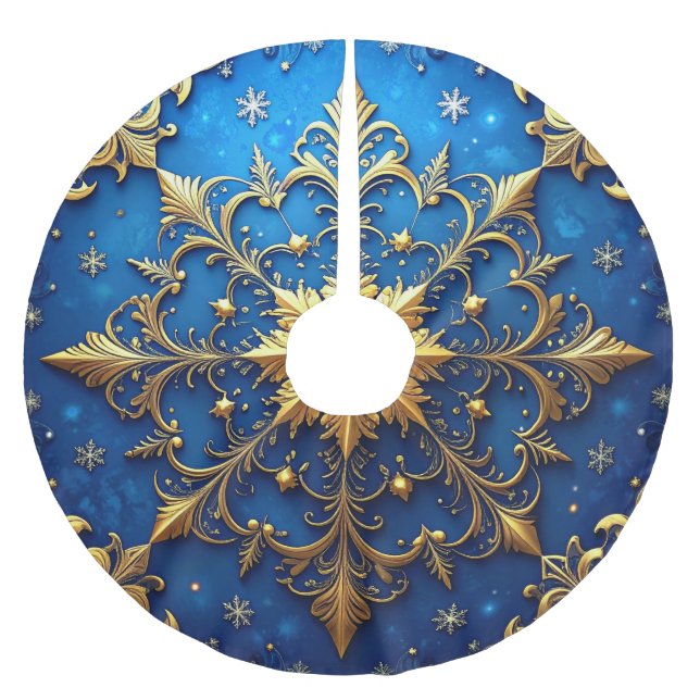 Blue Decorative Tree Skirt (Front)