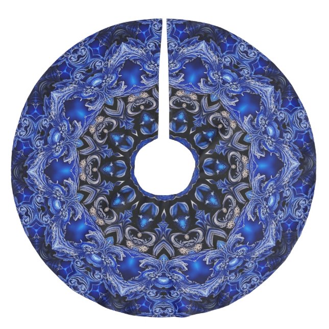 Blue Decorative Tree Skirt (Front)