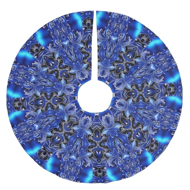 Blue Decorative Tree Skirt (Front)