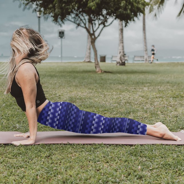 Blue Deep Purple Trippy Stripes Cool Psychedelic Leggings (Creator Uploaded)