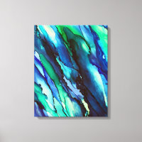 Blue Deep Sea Turbulence Alcohol Ink Painting