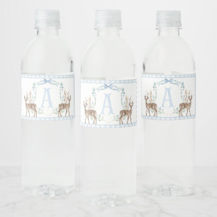 Blue Deer Baby Shower Water Bottle Labels