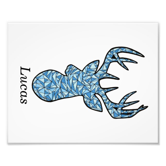 blue deer head print (Front)