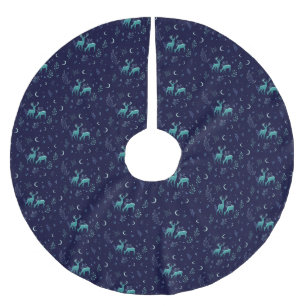 Blue Deer in the Moonlight Brushed Polyester Tree Skirt