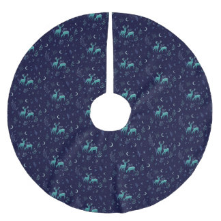 Blue Deer in the Moonlight Brushed Polyester Tree Skirt
