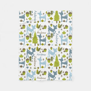 Blue Deer Personalised Fleece Blanket