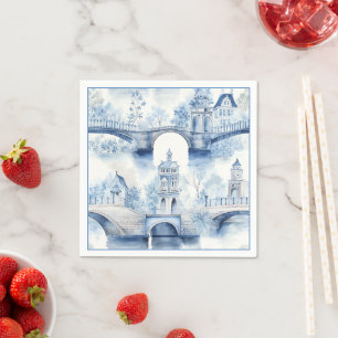 Blue Delft Floral Party Napkin