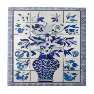Blue Delft Flower Vase  Tile Mural