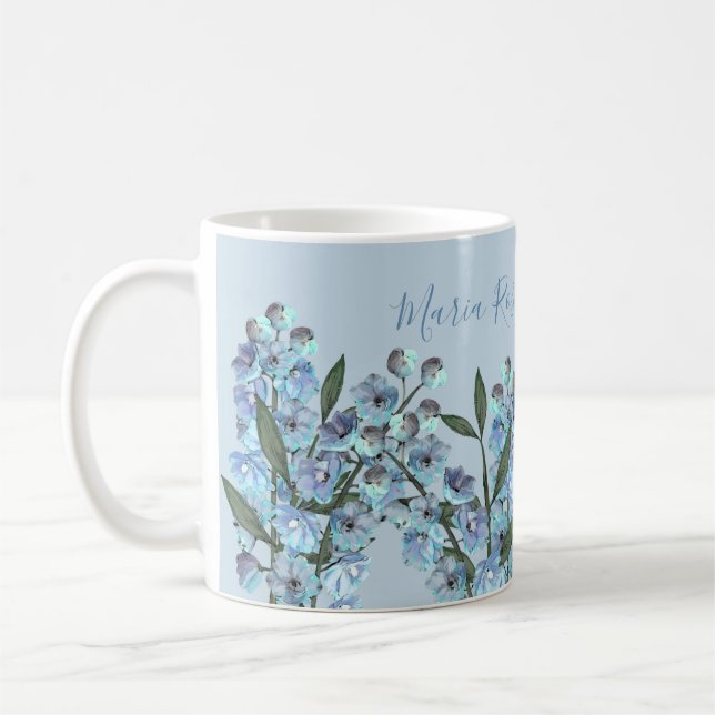 Blue Delphinium  Coffee Mug (Left)