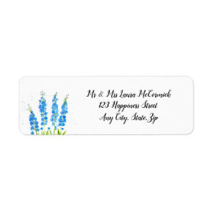 Blue delphinium floral watercolor elegant rustic