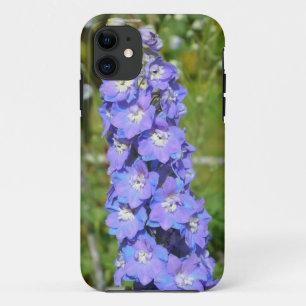 Blue delphinium flowers iPhone 11 case