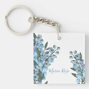 Blue Delphinium Key Ring