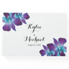 Blue Dendrobium Orchid Wedding Guest Book