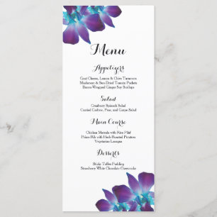 Blue Dendrobium Orchid Wedding Menu