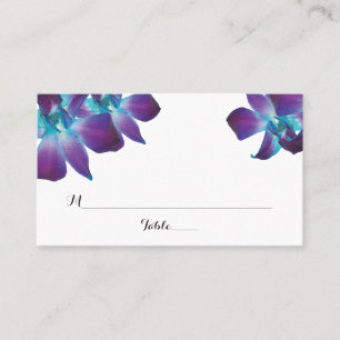 Blue Dendrobium Orchid Wedding Place Cards
