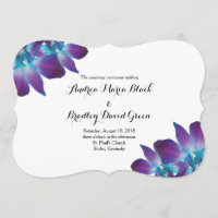 Blue Dendrobium Orchid Wedding Program