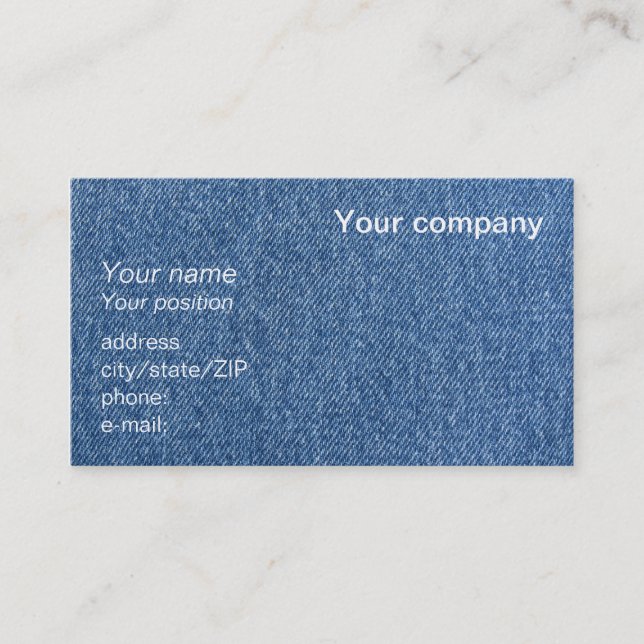 "Blue denim" business card (Front)