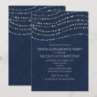 Blue Denim & Diamonds Sparkle Bling Birthday Party