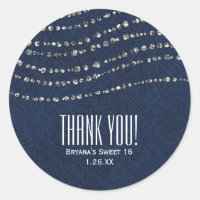 Blue Denim & Diamonds Sparkle Bling Party Favour