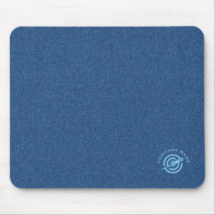 Blue denim fabric texture custom typography mouse mat