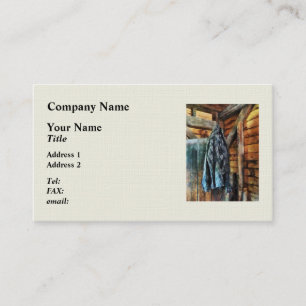 Blue Denim Jacket in Cabin Business Card