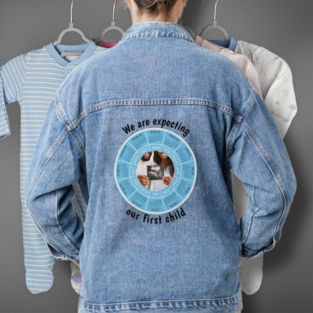 Blue Denim Jean Jacket Pregnancy We're Expecting (Creator Uploaded)