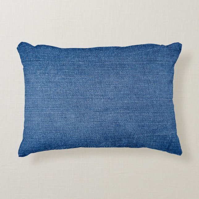 Blue denim jeans decorative cushion (Front)